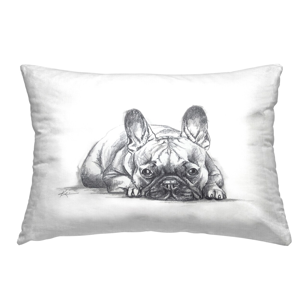 Stupell Industries French Bulldog Naptime Decorative Printed Throw Pillow Design by Lindsay Kivi Fine Art, 14 x 7 x 20
